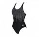 ARENA W Studded V Back One Piece (black/white)