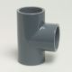 PVC-fittings; T-stykke m lime-muffe 50 mm (2 stk)