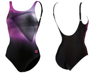 Arena badedragt W Quark U Back black/purple